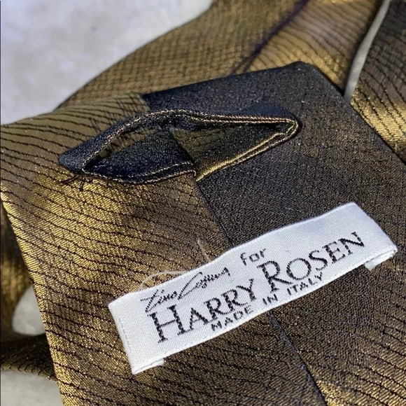 Harry Rosen Gold Silk Tie - Picture 8 of 9